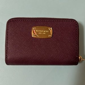 Michael kors key and coin wallet dark purple